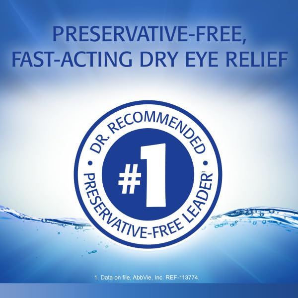Refresh Optive Preservative-Free Artificial Tears Lubricant Eye Drops, 0.01 fl oz (0.4 mL), 60 Single-Use Containers 60 Count (Pack of 1) - BeesActive Australia