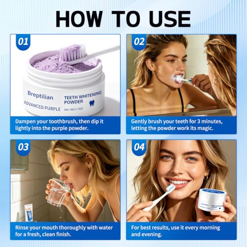 Natural Teeth Whitening Powder with Pearl, Niacinamide & Calcium, 2 Pack 1.76 Ounce (Pack of 2)