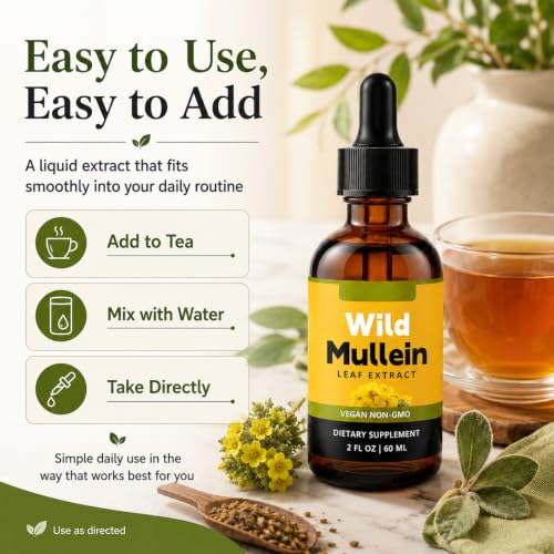 Airovine Wild Mullein Drops for Lungs, 60ml,Mullein leaf extract Airovine