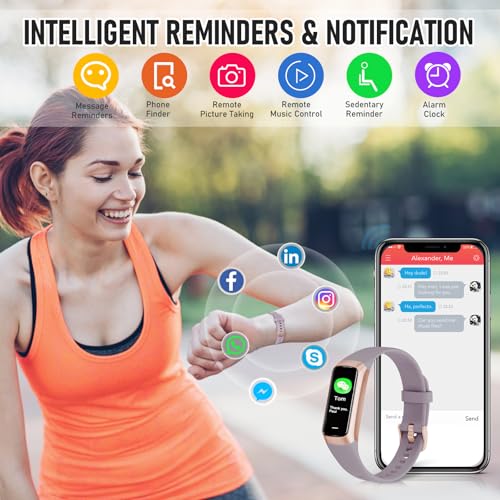 Fitness Tracker with 24/7 Heart Rate, Activity Trackers with Blood Pressure Sleep Monitor, 1.10" AMOLED Screen Step Tracker, Waterproof Step Counter, Health Smart Watch Pedometer for Women Men pink