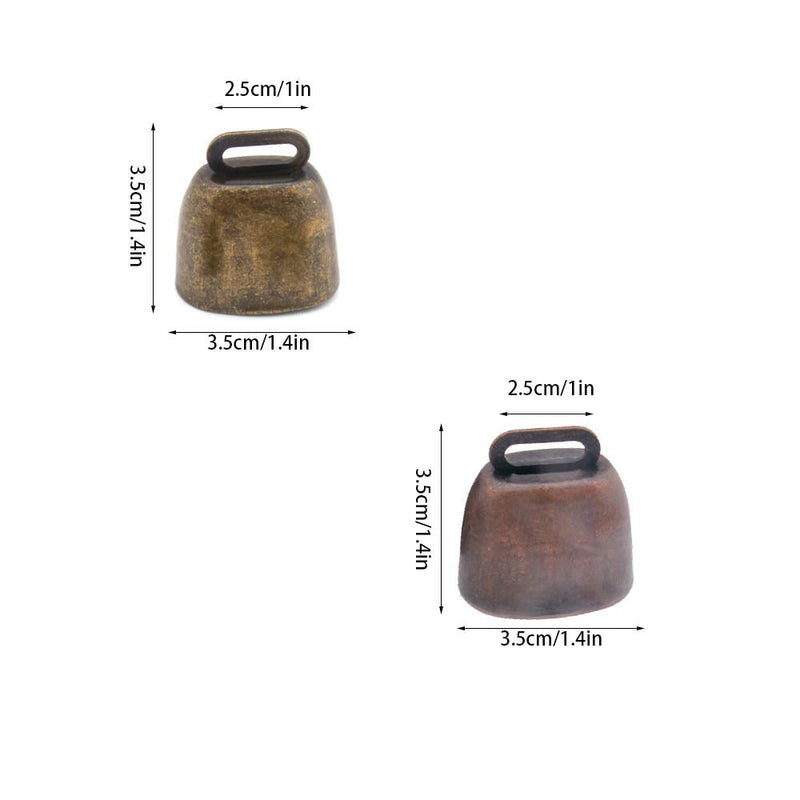 5 Pack Grazing Copper Bells, Metal Cow Bells for Dogs, Animal Copper Loud Bronze Bell, Small Brass Bell, for Cow Horse Sheep Cats Small Pets Anti-Theft Accessories (Bronze), 1, Brass Bronze Iron, - BeesActive Australia