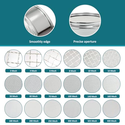 2.36" (6cm) Full 304 Stainless Steel Mini Lab Sieve, 300 Mesh(0.052mm) 300 Mesh(0.052mm)/Ф2.4in(6CM)