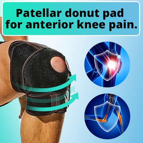 Hinged Knee Brace for Men and Women, Adjustable Knee Support Wrap with Removable Metal Hinges & Built-in Side Stabilizers for ACL PCL MCL Ligament Injuries, Meniscus Tear, Arthritis