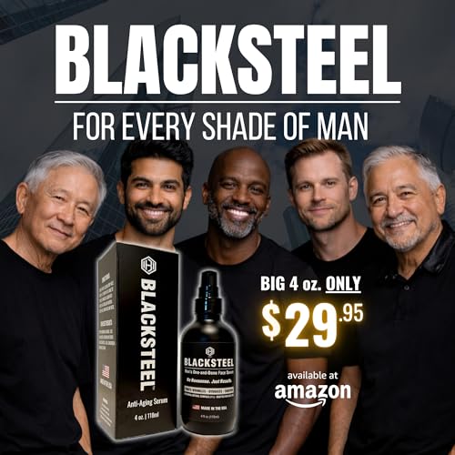 BLACKSTEEL Men's Anti-Aging Face Serum with Retinol & Hyaluronic Acid | One-Step Daily Wrinkle, Hydration & Firming Solution | Fast-Absorbing, Non-Greasy Skincare Made in USA | 4 oz Single Bottle 4 Fl Oz (Pack of 1)