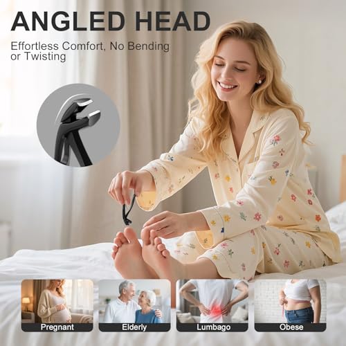 Heavy Duty Toenail Clippers for Thick Toenails - Ergonomically Designed for Seniors & Diabetics with Easy-Grip Handle, Professional Grade Toenail Clipper for Elderly Men Women