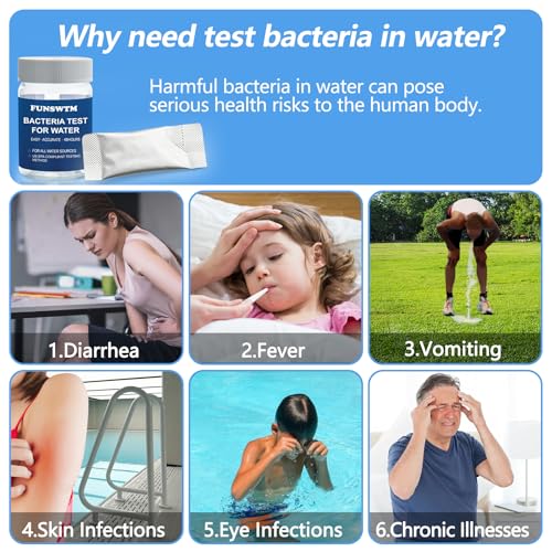Coliform Bacteria Water Test Kit: 12-Pack Water Bacteria Test Kit Easy At-Home Well Water, Tap, Pool, Spring, Pond, Lake Drinking Water Quality Test 12 Tests