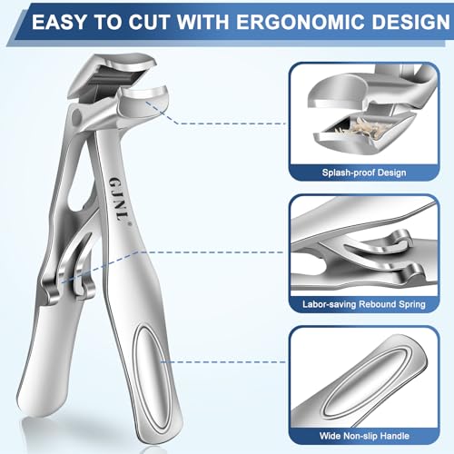 Toenail Clippers for Thick Nails for Seniors, 3-Pack Sliver 4pcs