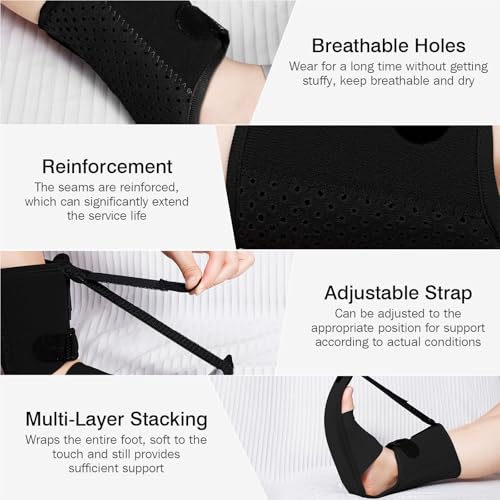 Upgraded Plantar Fasciitis Night Splint,Plantar Fasciitis Relief Black Plus 1