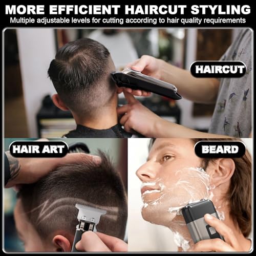 3in1 Hair Clippers Set for Men,Hair Clipper Trimmer with LED Display,Professional Cordless Hair Clipper Shaver Beard Trimmer, Hair Cutting Machine,Fathers Day Gift for Dad Men Husband Black