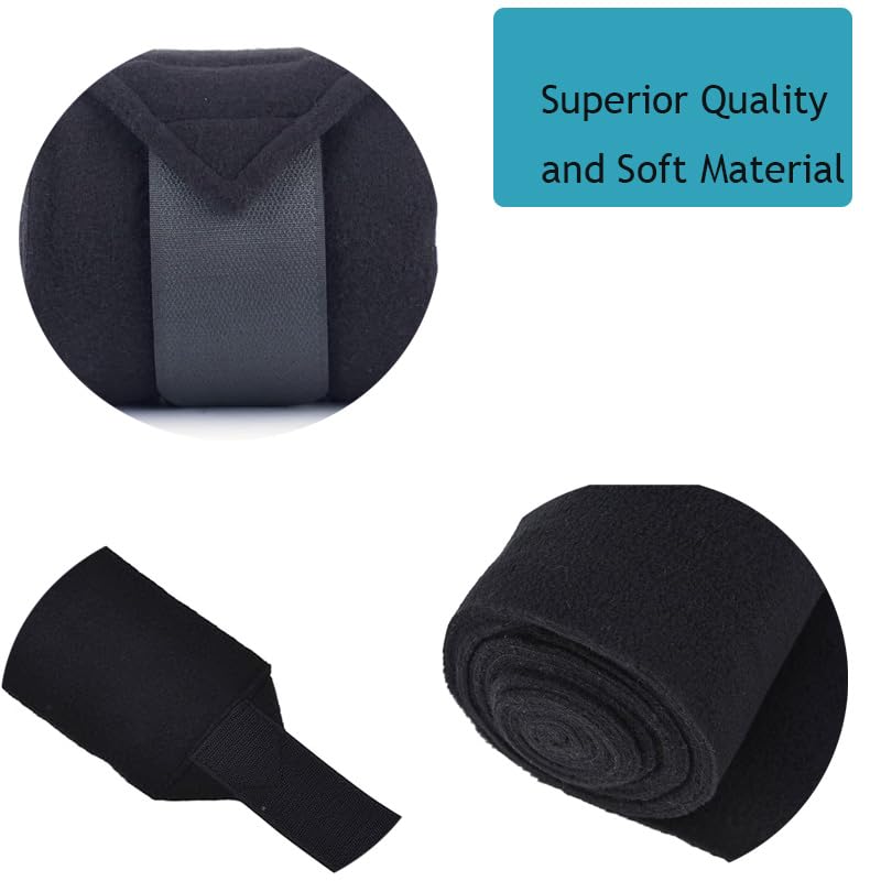 Brushing Boots for Horse Set of 4,Non-Slip Neoprene Horse Boots Leg Wraps for Horses, Protection Boots Treats for Sprains Bites-Universal Size (Black) Black - BeesActive Australia