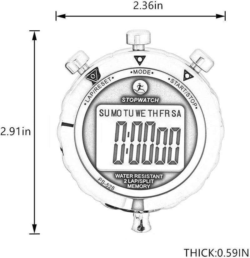Stopwatch, Metal Stop Watch for Sports 10/100/400 Laps, Stopwatches Timer for Coach Sports Running with 0.01second & 0.001second Timing, Conutdown, Alarm 2 Lap Metal - BeesActive Australia