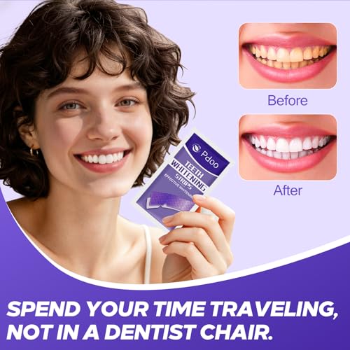 Purple Teeth Whitening Strips 42 Count - 21 Days Treatment Whitener Strips Purple 1 Count (Pack of 42)
