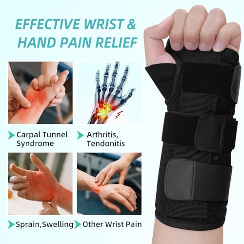Carpal Tunnel Wrist Brace Night Support Hand Brace Wrist Support Black-Left