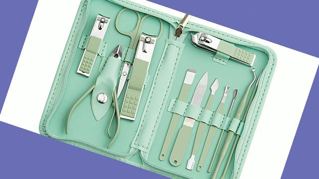 Manicure Set Personal Care, Nail Clipper Kit, Professional Nail Clipper Pedicure Set, Nail Tools with Luxurious Travel Case, Gifts for Men Women Family Friend, 16 Pieces (Pink) Pink