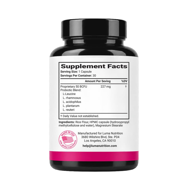 Luma Nutrition Probiotics for Women Digestive Health - 30 Capsules 60 Count (Pack of 1)