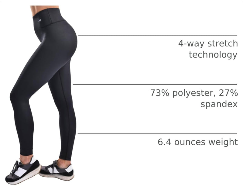 CompressionZ Women's Compression Leggings, High Waisted Soft Stretchy Pants X-Large Black