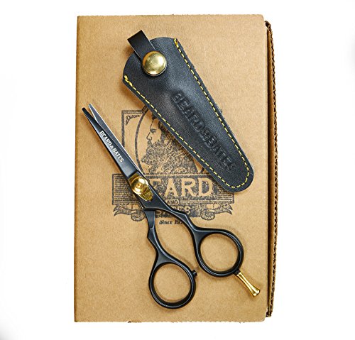 BEARD & BATES 1878 Black Label Shears | Premium Grooming Scissors with Holster for Beards and Mustaches