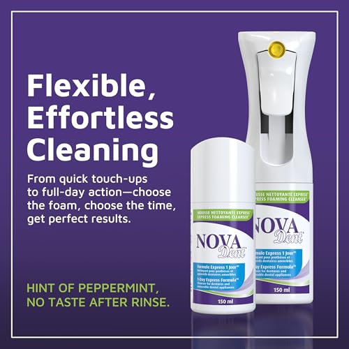 Novadent Foaming Cleanser – Dentures and Dental Appliances – 300 ml Sprayer With 2 Refills