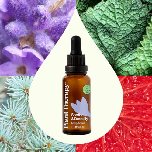 Plant Therapy Soothe & Detoxify Scalp Serum 1 oz, Scalp Care with Hyaluronic Acid & Essential Oils for Buildup Removal, Oil Balance & Scalp Circulation