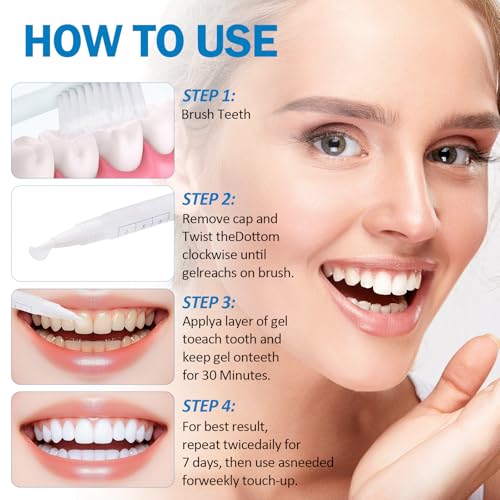 KTSAY Teeth Whitening Pen - Professionally Stain Removal Teeth Whitening Gel Formula, No Sensitivity Effective Teeth Whitener, Mint (0.11 Fl Oz (Pack of 4))