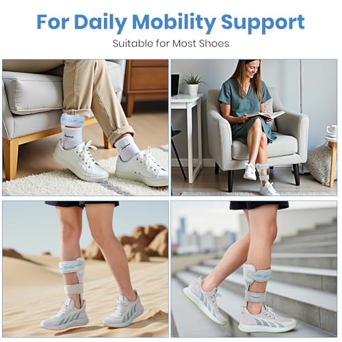 AFO Drop Foot Brace - Drop Foot Stabilizer Brace Foot Drop Brace with Stroke, MS, Hemiplegia, Drop Foot Support Shoes for Assist Walking Easier & Better (L-Left) L-Left
