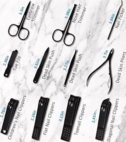 MINKINH Manicure Set Professional Nail Clipper Kit-26 Pieces,Brown Brown