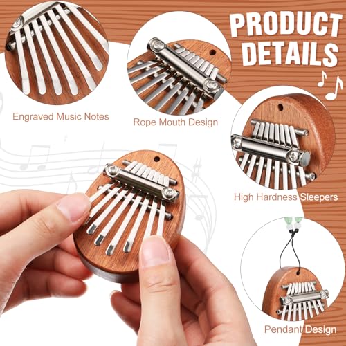 2 Pcs Mini Kalimba and Tongue Drum Set 8 Keys 6 Notes,Black Black