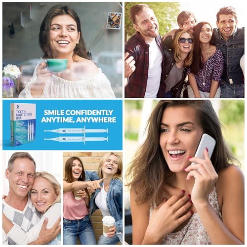 Pursonic Teeth Whitening Kit with 20 Whitening Treatments - Teeth Whitener with 2 Gel Syringes & Led Accelerator Light - Instant Teeth Whitening at Home Remove Stains of Coffee, Smoking & Wine
