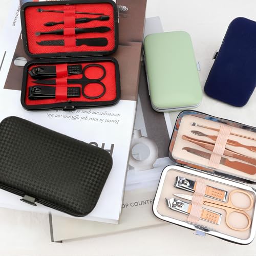 Manicure Set Nail Clippers Grooming Kit for Women Mens Travel Essentials Pedicure Tools for Feet Nail Care Kit Gift Sets Foot Care Boyfriend Stocking Stuffers for Mens Gifts Ideas Green