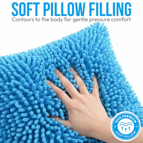Vibrating Sensory Pillow for Kids, 12 x 12 Calming Minky Sequin Pillow
