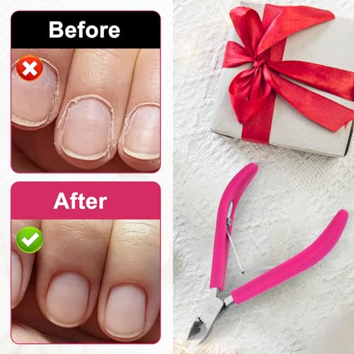 Cuticle Trimmer,Stainless Steel Cuticle Clippers with Non-Slip Silicone Handle,Professional Nail Trimmer Remover Tool for Manicure And Pedicure