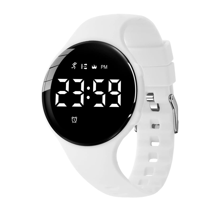 BEN NEVIS Kids Watch, Digital Watch for Boys Girls, Sport Watch with Fitness Tracker, Alarm Clock, Stopwatch, No App and Waterproof, Watch for Kids Ages 5-12 41-White-A