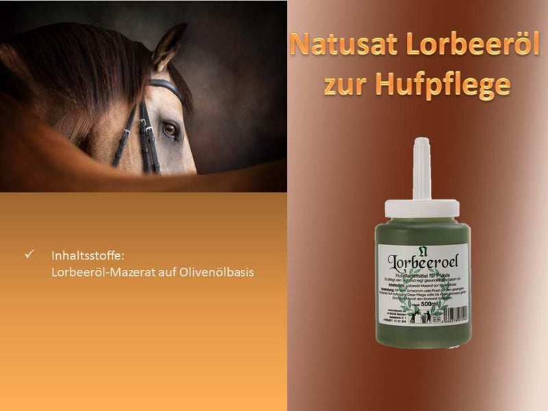 NATUSAT laurel oil - for hoof care for horses, the hoof oil can prevent the hoof horn from becoming brittle - 450 ml 500 ml (pack of 1)