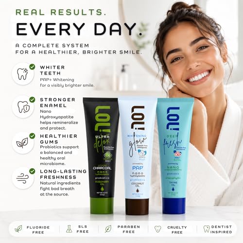 LOL! Total Care System for Adults – 3-Phase Fluoride Free Oral Care Routine with Detox, Nano Hydroxyapatite, Pap+ Whitening, Probiotics & Fresh Breath Support