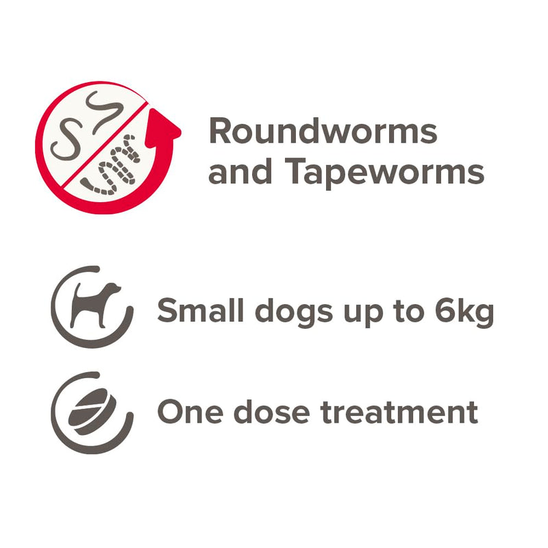 Beaphar One Dose Wormer for Small Dogs 3 Tablets (Pack of 3)