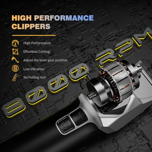 ANGFAN Cordless Hair Clippers for Men 8000RPM 5-Speed 440C Oxide Blades AngFan-712Hair clippers