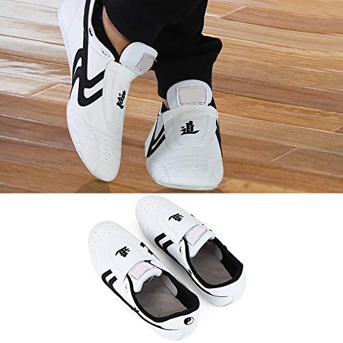 Keenso Taekwondo Shoes,for Sport Boxing Kung fu Taichi,Martial Arts Sneaker,Lightweight Shoes for Men and Women with Blue Storage Bag 37 Black
