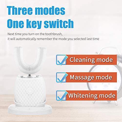Ultrasonic Toothbrush for Adults Automatic Toothbrush Portable Washable Soft Bristles 30s Automatic Timer Wireless Charging Dual-Use for Travel & Home