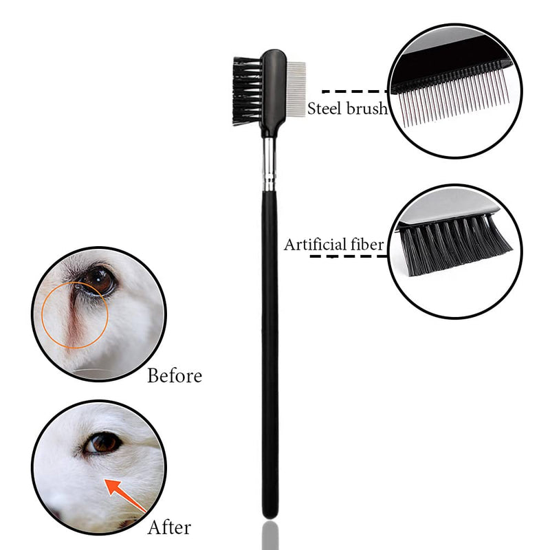 SKYPIA 5 Pcs Dog Comb Tear Stain Remover for Dogs Flea Comb Dog Combs for Grooming Small Dogs Flea Comb for Cats Dog Grooming Kit Pet Combs Small Dog Combs - BeesActive Australia