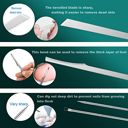 6pcs Ingrown toenail Tool, Toenail File and Lifters Natural color