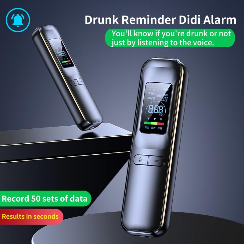 Breathalyzer Portable Alcohol Tester, High Accuracy with USB Rechargeable, HD Digital Display with Warning Function for Home or Party Use - BeesActive Australia