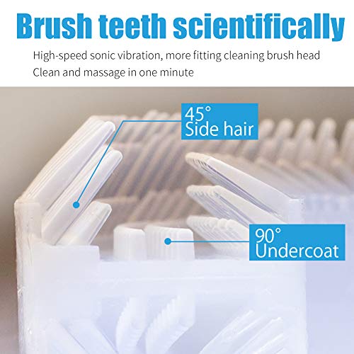 Ultrasonic Toothbrush for Adults Automatic Electric Toothbrush Portable Washable Soft Bristles 30s Automatic Timer Wireless Charging Dual-Use for Travel & Home