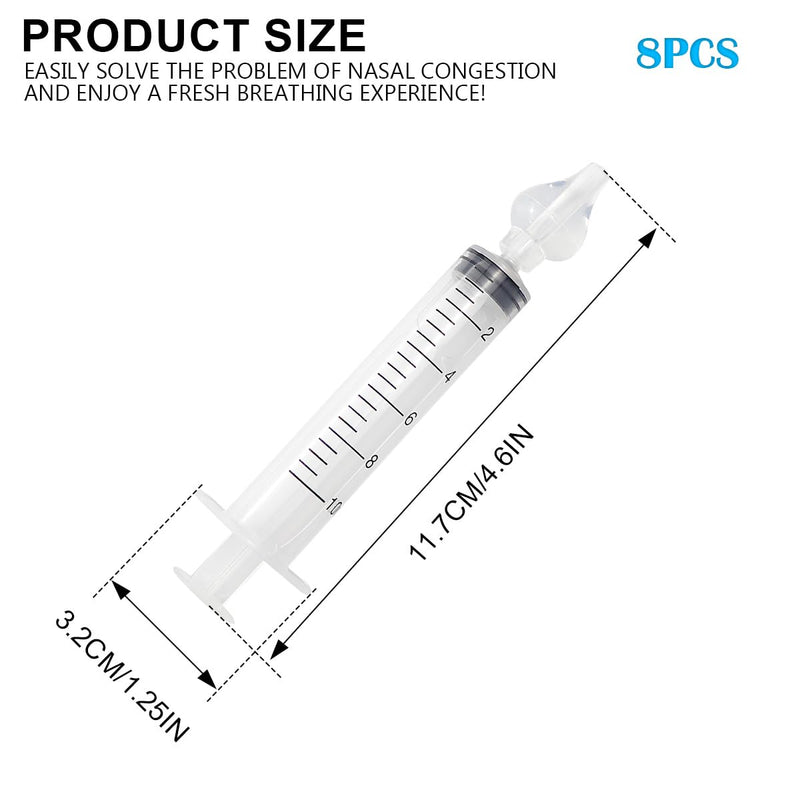 DOERDO Nasal Syringe Irrigator, 8PCS Infant Nasal Irrigator, Silicone Tip Professional Infant Nose Cleaner, Reusable - BeesActive Australia