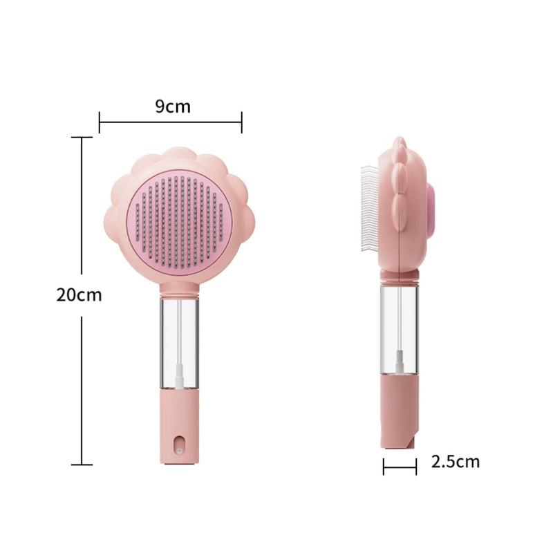 TOOVREN Spray Cat Brush with Release Button, Cat Brushes for Indoor Cats, Self Cleaning Cat Hair Brush for Removing Tangled and Loose Hair, Pet Hair Removal Comb for Cats and Dogs (Pink) pink - BeesActive Australia