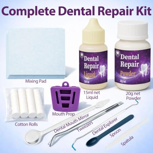 Zinc Oxide Eugenol Dental Cement, Tooth Repair Kit for Crowns, Fillings and Chipped Teeth, Temporary Teeth Fix Dental Care Kit