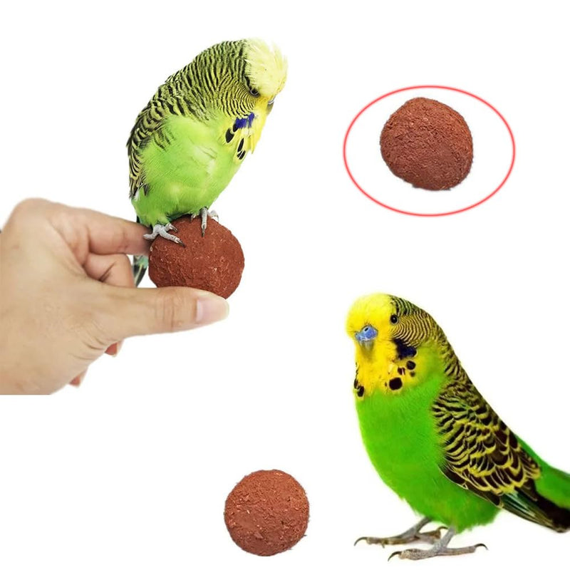4 Pack Bird Mineral Block Natural Formula Clay Ball Bird Beak Grinding Stone Rock Blocks Calcium Supplement Parrot Chewing Toys for Parakeets Quaker Senegal Conure Budgies Cockatiel Greys