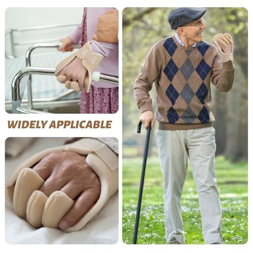 TrelaCo 2 Pcs Sof-foam Palm Protector for Left Hand Foam Contracture Cushion Prevention Gloves Palm Guard Protection Pad with Finger Separators for Left Hands Stroke Disabled Elderly Support Fingers