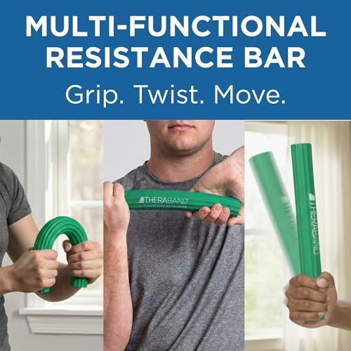 THERABAND FlexBar Resistance Bar, Tennis Elbow, Physical Therapy, M, Green