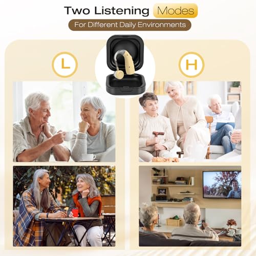Blue Deer OTC Hearing Aid for Seniors Adults with Ear Hearing Loss-Rechargeable, Lightweight Single Hearing amplifier-Single for The Left or Right Ear (1 unit)