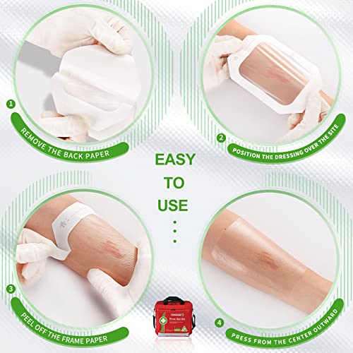 NeuHeils Transparent Film Dressing 2 3/8'' x 2 3/4'', 200 Pack, Waterproof Wound Cover Bandage, Clear IV Catheter Tape, Adhesive Patch, Shower Shield 2 3/8'' x 2 3/4'' (Pack of 2)